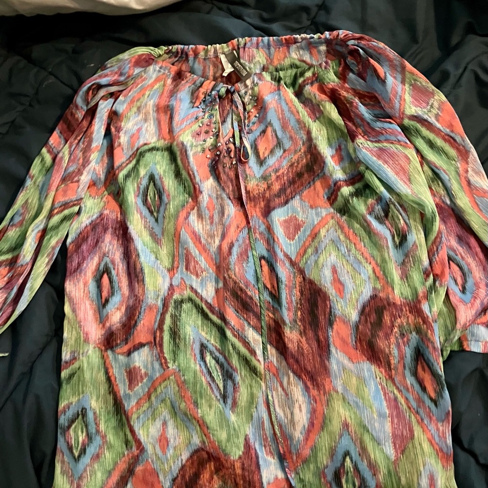 Kenneth Cole Multicolor Geometric Blouse